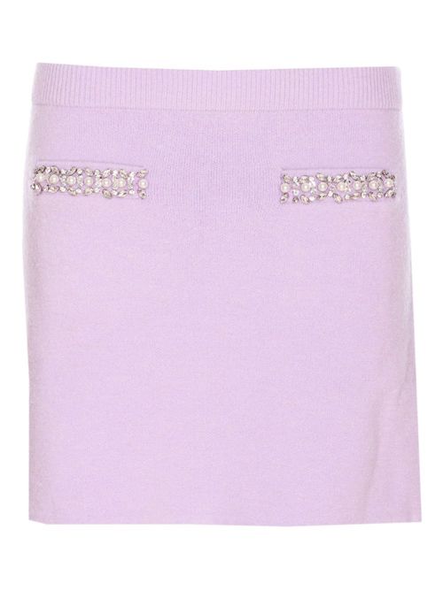 Knit skirt with crystals SELF PORTRAIT | PF25085SKLILAC